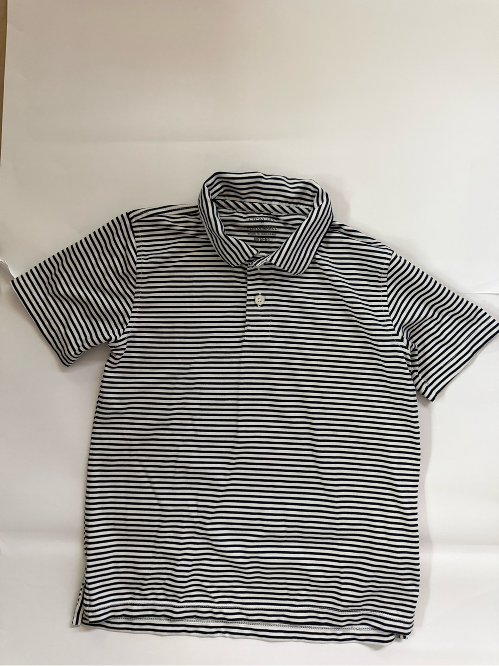 Kids Crewcut polo black and white striped